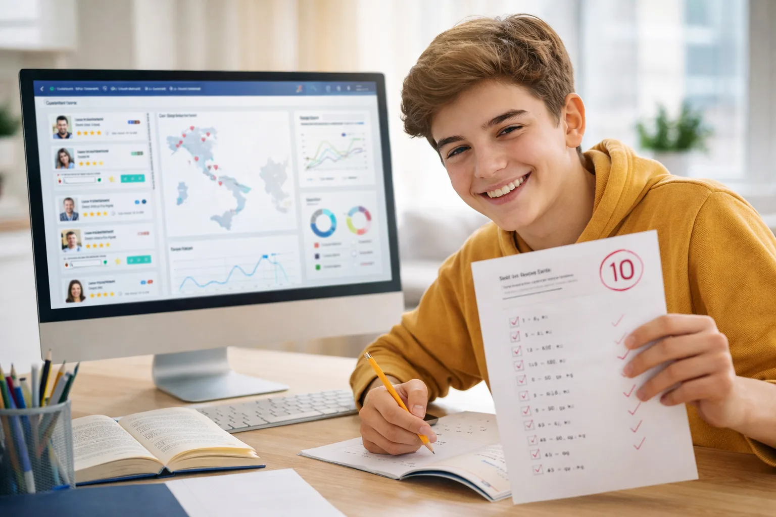 Studente che ottiene risultati grazie a CheckTutor